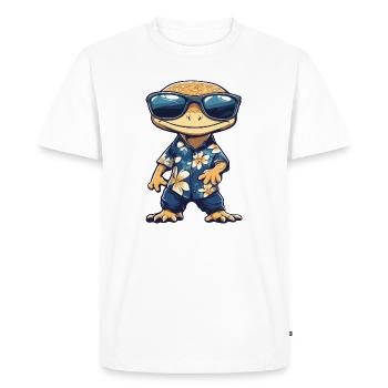 Vacances de bandes dessinées avec les lézards - T-shirt Premium bio Homme - blanc - Devant - Nico (187cm)