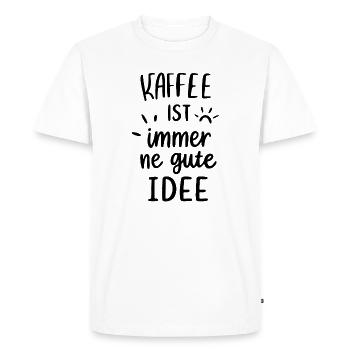 Le café est toujours une bonne idée - T-shirt Premium bio Homme - blanc - Devant - Nico (187cm)