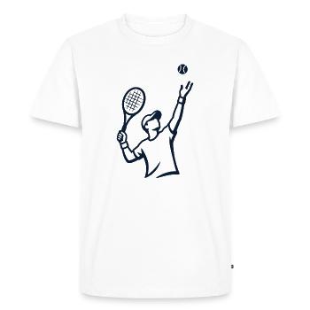 Tennis Silhouette Player - Men's Premium Organic T-Shirt - white - Front - Nico (187cm)