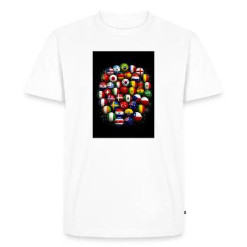 Balles de drapeau Football mondial - T-shirt Premium bio Homme - blanc - Devant - Nico (187cm)