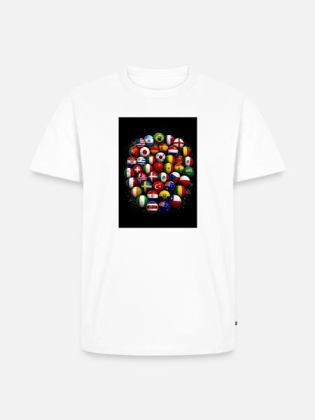 Flaggbälle Weltfußball - Männer Premium Bio T-Shirt - Weiß