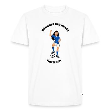 Fille Foot en Action Victoire - T-shirt Premium bio Homme - blanc - Devant - Nico (187cm)