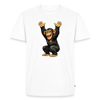 Singe - T-shirt Premium bio Homme - blanc - Devant - Nico (187cm)