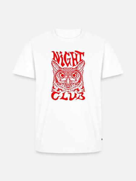 Nachteule Nachteule Illustration - Männer Premium Bio T-Shirt - Weiß