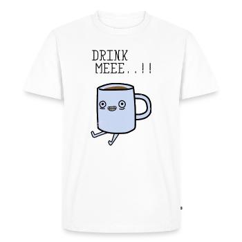 Drink Me - café - T-shirt Premium bio Homme - blanc - Devant - Nico (187cm)