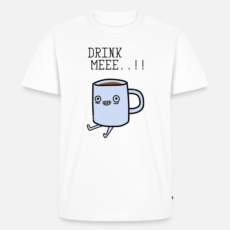Drink Me - kaffee - Männer Premium Bio T-Shirt - Weiß