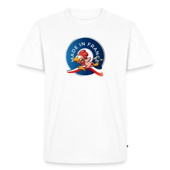 MADE IN FRANCE - T-shirt Premium bio Homme - blanc - Devant - Nico (187cm)