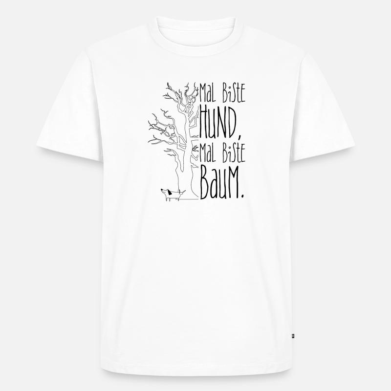 Mal Hund mal Baum - Männer Premium Bio T-Shirt - Weiß