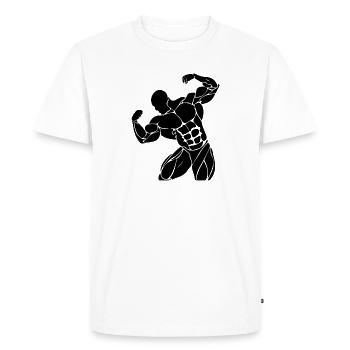body building - Men's Premium Organic T-Shirt - white - Front - Nico (187cm)