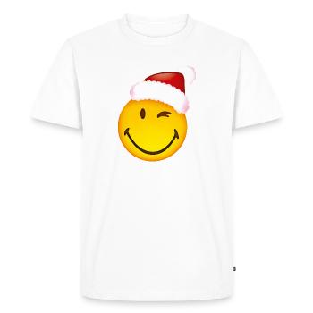 Smiley Santa Claus - Männer Premium Bio T-Shirt - Weiß - Vorne - Nico (187cm)
