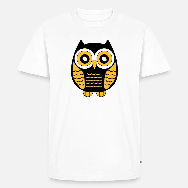 eule_02 - Männer Premium Bio T-Shirt - Weiß