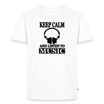Écouter de la musique Musiciens École de musique Cadeau Casque - T-shirt Premium bio Homme - blanc - Devant - Nico (187cm)