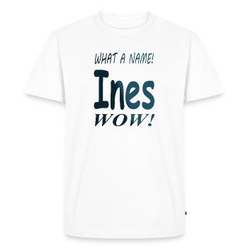 my name is Ines first name maiden name present - Men's Premium Organic T-Shirt - white - Front - Nico (187cm)