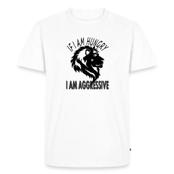 Leo disant des paroles que je suis un cadeau agressif - T-shirt Premium bio Homme - blanc - Devant - Nico (187cm)