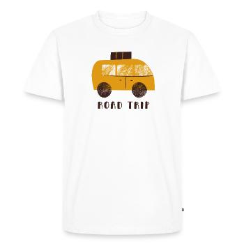 VOYAGE SUR LA ROUTE - T-shirt Premium bio Homme - blanc - Devant - Nico (187cm)
