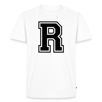 Letter R Team Football Baseball Basketball University - Men's Premium Organic T-Shirt - white - Front - Nico (187cm)
