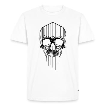 Skeleon Skull - Men's Premium Organic T-Shirt - white - Front - Nico (187cm)