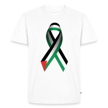 Signe de paix Palestine - T-shirt Premium bio Homme - blanc - Devant - Nico (187cm)