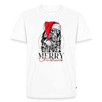Père Noël Afghan Hound Joyeux Noël Chiens - T-shirt Premium bio Homme - blanc - Devant - Nico (187cm)