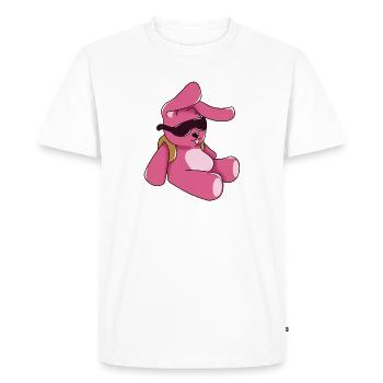 Lapin rose mignon de bande dessinée - T-shirt Premium bio Homme - blanc - Devant - Nico (187cm)