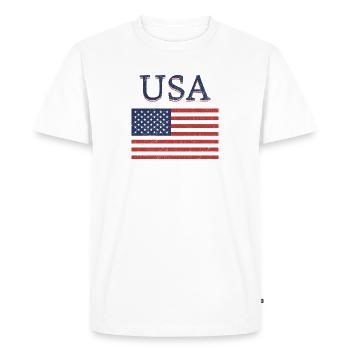 Drapeau des États-Unis - T-shirt Premium bio Homme - blanc - Devant - Nico (187cm)
