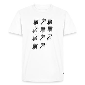 55 coups / / 55 fois / / Anniversaire / / cadeau - T-shirt Premium bio Homme - blanc - Devant - Nico (187cm)