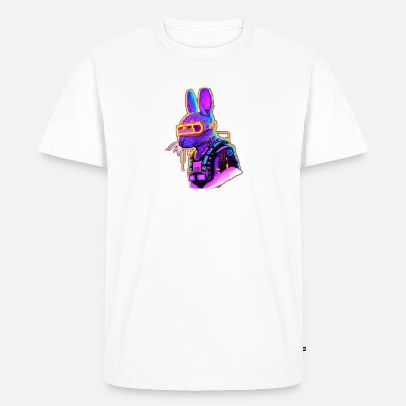 Cyber Rabbit - Männer Premium Bio T-Shirt - Weiß