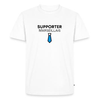 Cravate Supporter Marseillais - T-shirt Premium bio Homme - blanc - Devant - Nico (187cm)