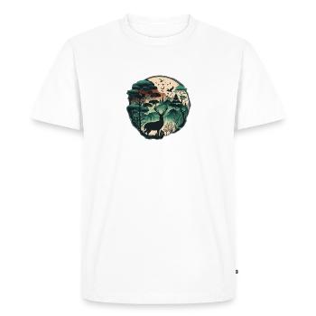 Forêt avec cerfs - T-shirt Premium bio Homme - blanc - Devant - Nico (187cm)