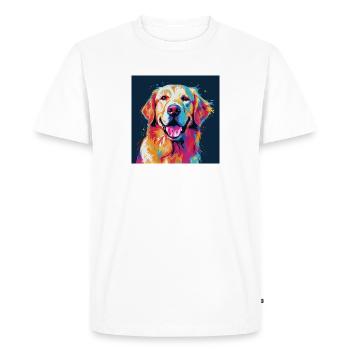Golden Retriever Pop Art - T-shirt Premium bio Homme - blanc - Devant - Nico (187cm)
