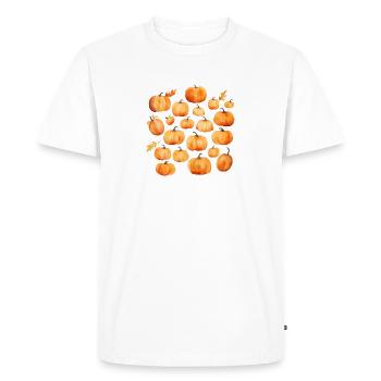 Watercolor pumpkins - Men's Premium Organic T-Shirt - white - Front - Nico (187cm)