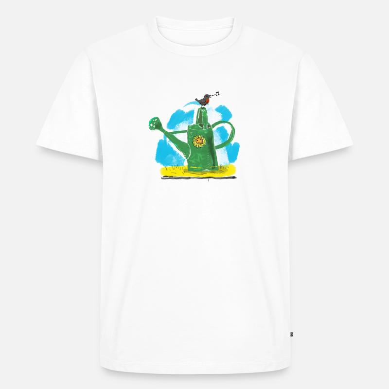 Gartenglück - Männer Premium Bio T-Shirt - Weiß