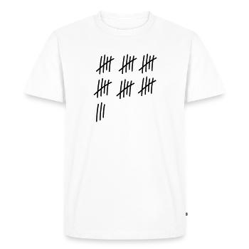 33 coups / / 33 fois / / Anniversaire / / cadeau - T-shirt Premium bio Homme - blanc - Devant - Nico (187cm)