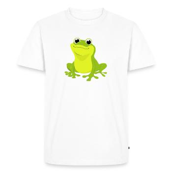 Grenouille roi grenouille crapaud vert grenouille dessin animé Quak - T-shirt Premium bio Homme - blanc - Devant - Nico (187cm)