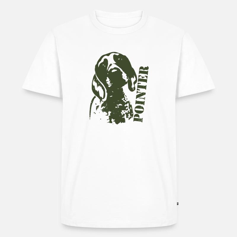 pointer Jagdhund - Männer Premium Bio T-Shirt - Weiß