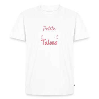 Humour femme courte 2 - T-shirt Premium bio Homme - blanc - Devant - Nico (187cm)