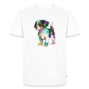 Chien design et coloré - T-shirt Premium bio Homme - blanc - Devant - Nico (187cm)