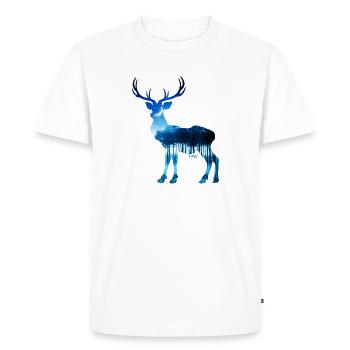 Cerf - T-shirt Premium bio Homme - blanc - Devant - Nico (187cm)