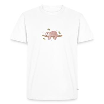 Paresseuse fainéante - T-shirt Premium bio Homme - blanc - Devant - Nico (187cm)