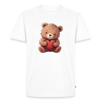 Teddy - Men's Premium Organic T-Shirt - white - Front - Nico (187cm)