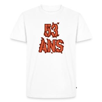 53 ANS - T-shirt Premium bio Homme - blanc - Devant - Nico (187cm)