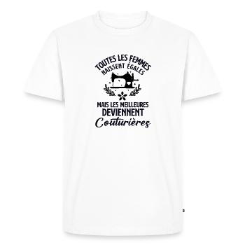 Coudre tricot machine à coudre - T-shirt Premium bio Homme - blanc - Devant - Nico (187cm)