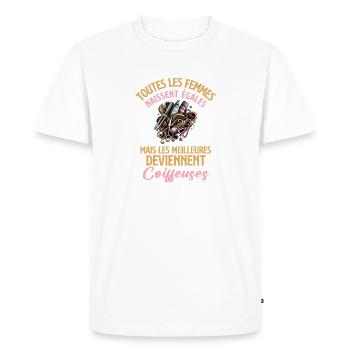 Les meilleures deviennent coiffeuses - T-shirt Premium bio Homme - blanc - Devant - Nico (187cm)