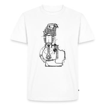 Mécanicien automobile Mécanicien deux roues moto - T-shirt Premium bio Homme - blanc - Devant - Nico (187cm)