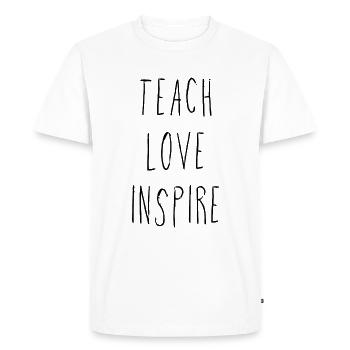 Teach Love Inspire - Men's Premium Organic T-Shirt - white - Front - Nico (187cm)