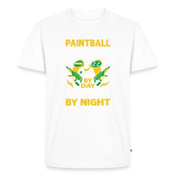 Paintball Player By Day Gamer By Night - Men's Premium Organic T-Shirt - white - Front - Nico (187cm)