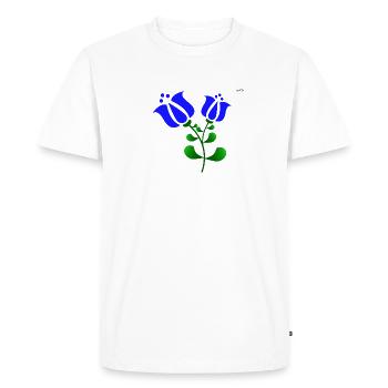 Blue folk tulips - Men's Premium Organic T-Shirt - white - Front - Nico (187cm)
