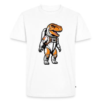 Illustration d’astronaute dinosaure - T-shirt Premium bio Homme - blanc - Devant - Nico (187cm)