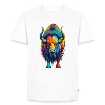 Bison - Men's Premium Organic T-Shirt - white - Front - Nico (187cm)