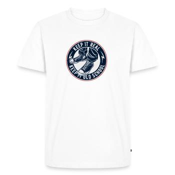 Gardez-la vieille école - T-shirt Premium bio Homme - blanc - Devant - Nico (187cm)